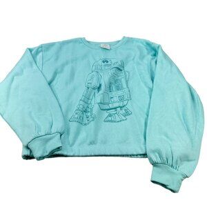 Disney Star Wars Youth Size Large 10-12 Sweatshirt R2-D2 Graphic Green NWOT